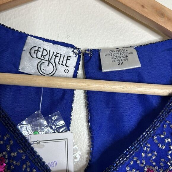 Cervelle ladies beaded sequin silk blouse top size 3X - Picture 6 of 11